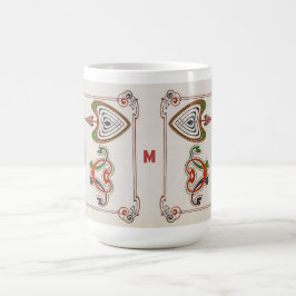 Taza Mágica Monograma vintage de Art Nouveau de Mucha