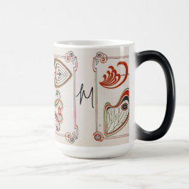 Taza Mágica Monograma vintage de Art Nouveau de Mucha
