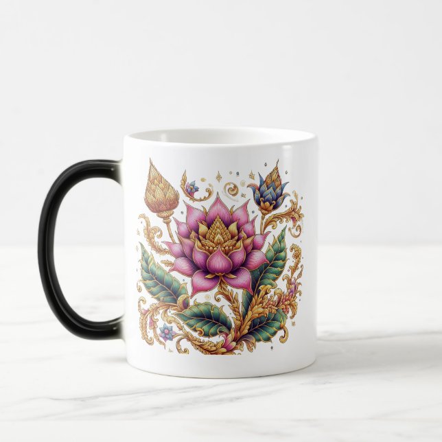 Taza Mágica Morfología de las flores de motif tailandesas (Izquierda)