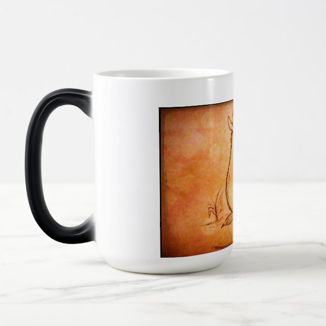 Taza Mágica Morphine Mug : Conejo en el desierto para amantes  (Izquierda)