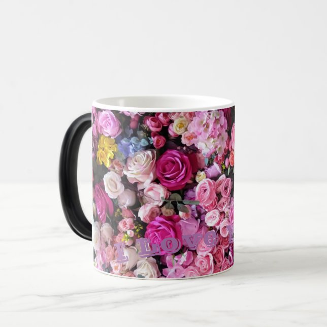 Taza Mágica Morphing Love rosa Mugs (Anverso izquierdo)
