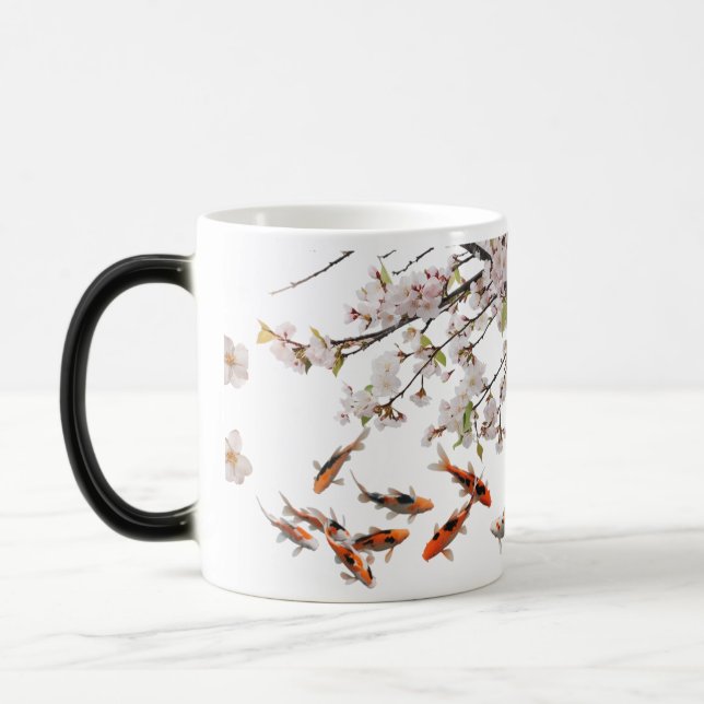 Taza Mágica Morphing Mug - Cerezo Blossom y Koi Fish Art Desig (Izquierda)
