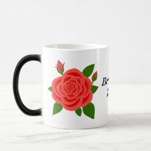 Taza Mágica Morping Mug del Día de la Madre de Rosas Rojas