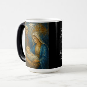 Taza Mágica Mosaico de vidrio tintado de la Natividad Sagrad