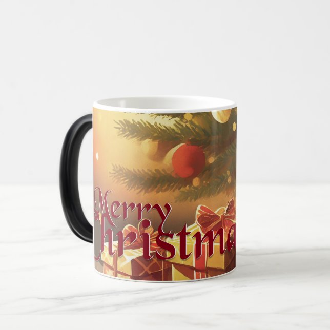 Taza Mágica Motif de Navidad, con regalos bajo el árbol de Nav (Anverso izquierdo)
