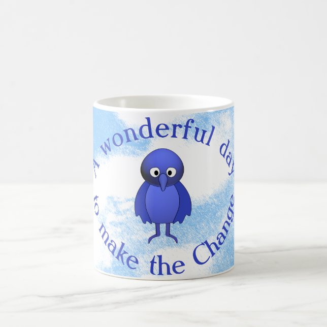 Taza Mágica Motivación del pájaro azul (Centro)