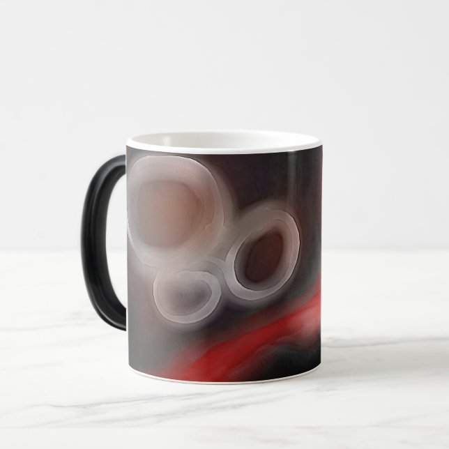Taza Mágica Motivo Arterial: Resumen Negro, Blanco y Rojo (Anverso izquierdo)