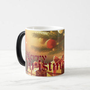 Taza Mágica Motivo de Navidad, con regalos bajo el árbol de Na
