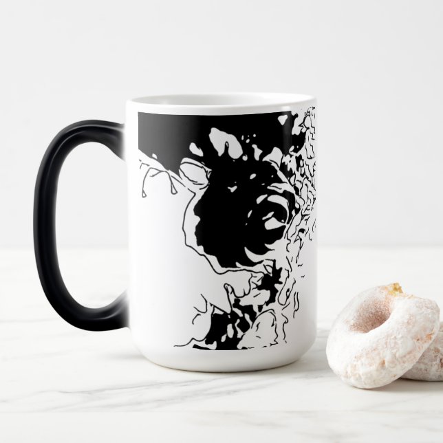 Taza Mágica MRNStudios Doodle de flores (Con donut)