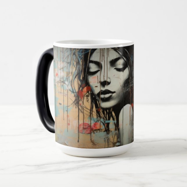 Taza Mágica Mug de arte callejero colorido - latido urbano (Anverso izquierdo)