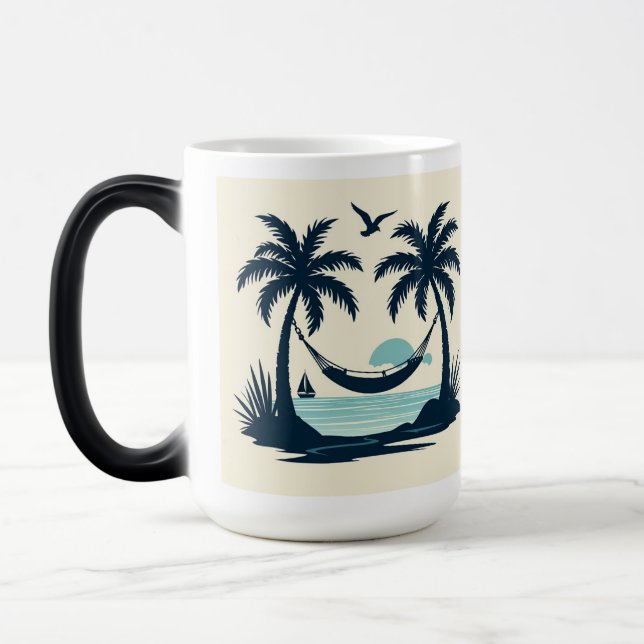 Taza Mágica Mug de escape tropical relajarse en el paraíso cad (Izquierda)