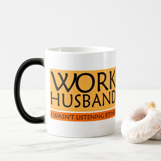 Taza Mágica Mug de marido de trabajo (Con donut)