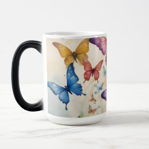 Taza Mágica Mug de mariposa vibrante: Añadir un toque de natur