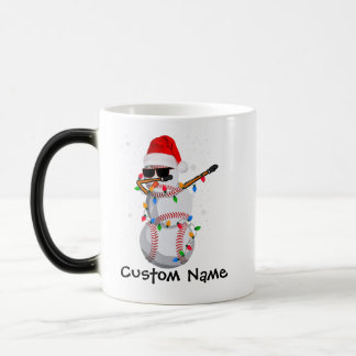 Taza Mágica Mug de Navidades de Béisbol Dabbing Santa Snowman