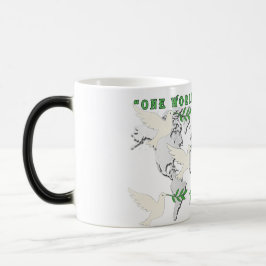 Taza Mágica Mug del mapa mundial de Peace Dove