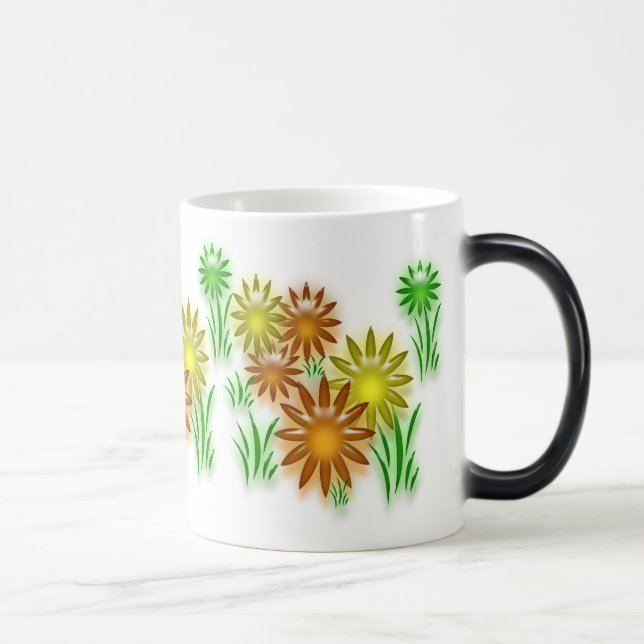 Taza Mágica Mug - flores de neón 3D (v.2) (Derecha)