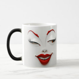 Taza Mágica Mug Magic Sarcastic Women Face with Red Lips