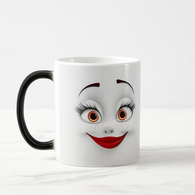Taza Mágica Mug Magic Sarcastic Women Face with Red Lips