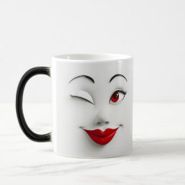 Taza Mágica Mug Magic Sarcastic Women Face with Red Lips