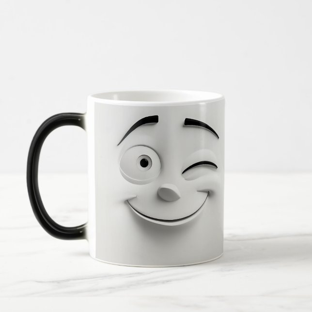 Taza Mágica Mug Magic Winking Cartoon Face 3D (Izquierda)