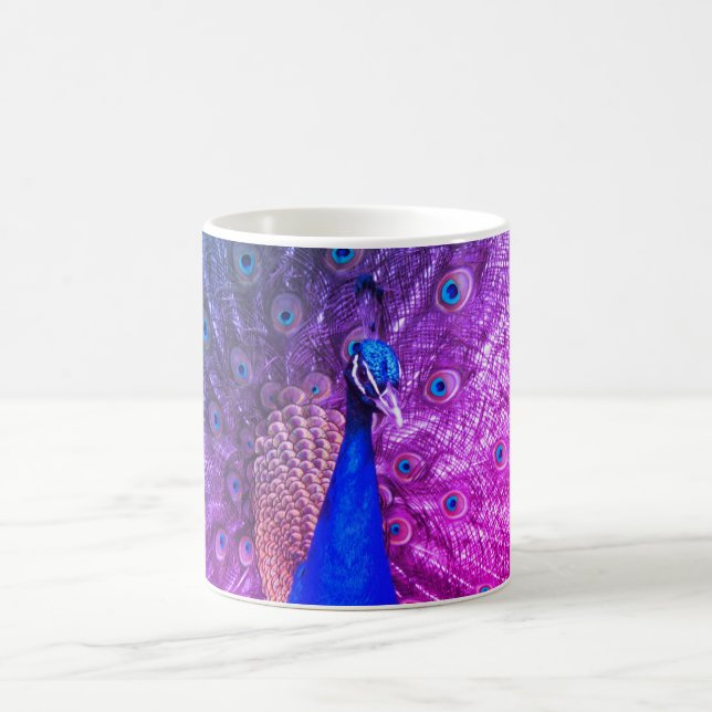 Taza Mágica Mug. Morphing de pavo real (Centro)