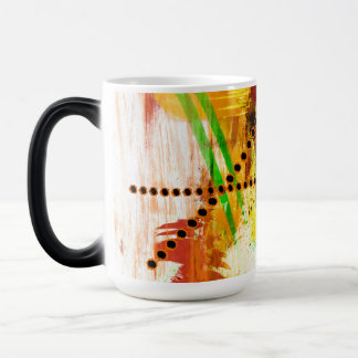 Taza Mágica Mugre colorida con diseño abstracto