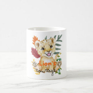 Taza Mágica Mugre de coraje de león para niños adultos de café