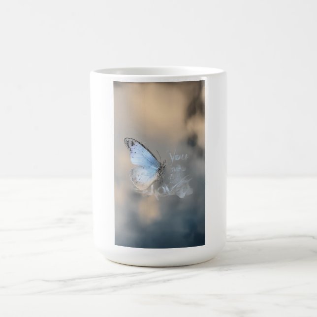 Taza Mágica Mugre de mariposa azul de cristal (Centro)