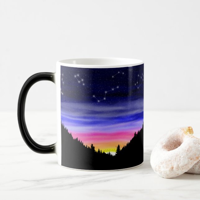 Taza Mágica Mugre mágico de la noche del diamante (Con donut)
