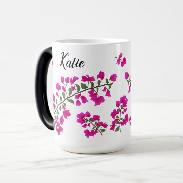 Taza Mágica Mugre personalizada de la pulga rosa de Fuchsia (Anverso izquierdo)