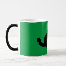 Taza Mágica Mugre verde de gato negro de 8 bits