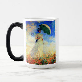 Taza Mágica Mujer Monet con una sombrilla a la derecha