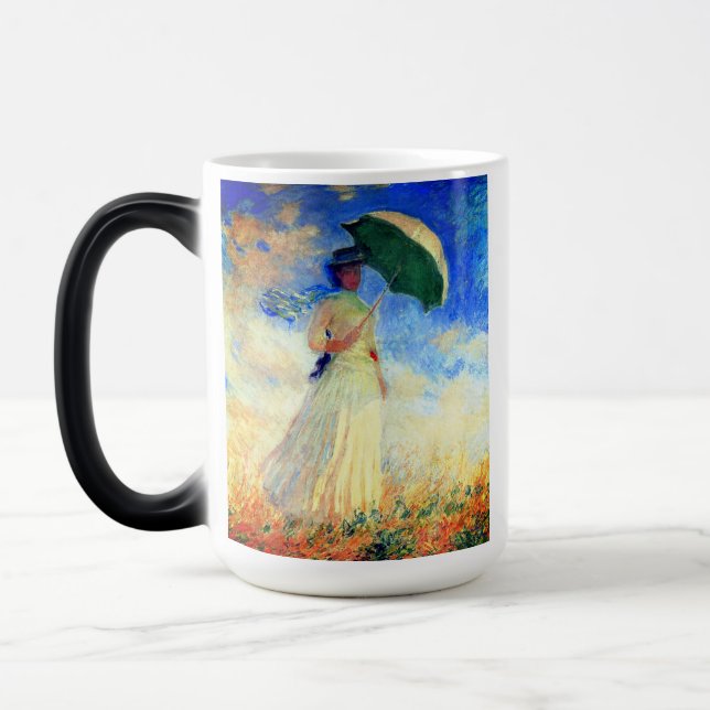 Taza Mágica Mujer Monet con una sombrilla a la derecha (Izquierda)