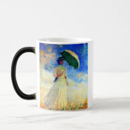 Taza Mágica Mujer Monet con una sombrilla a la derecha