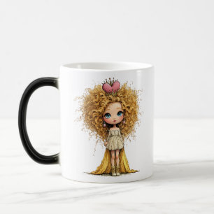 Taza Mágica Muñeca Princesa Rizada Arte de Cuento de Hadas Lin