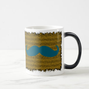 Taza Mágica Mustache azul divertido