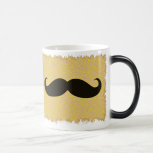 Taza Mágica Mustache negro divertida