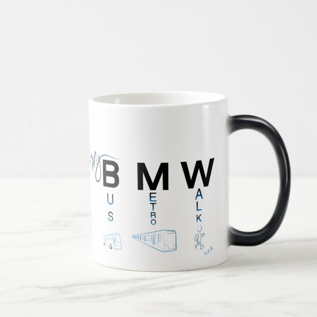 Taza Mágica My BMW - Autobús, Metro, Walk (Derecha)
