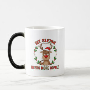 Taza Mágica My Sleigh Necesita Más Café Mug - Navidades divert