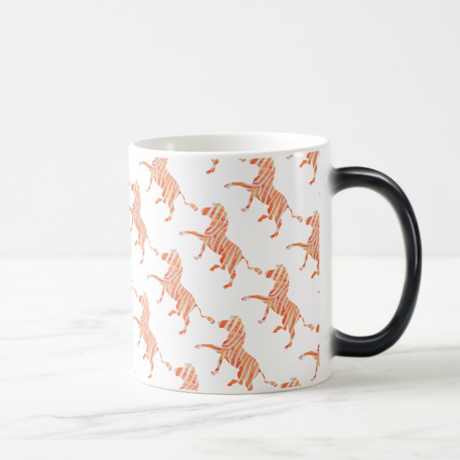 Taza Mágica Naranja de cebra y silueta blanca (Derecha)