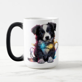 TAZA MÁGICA NAVIDADES ADORABLES BORDE COLLIE PUPPY PERRO