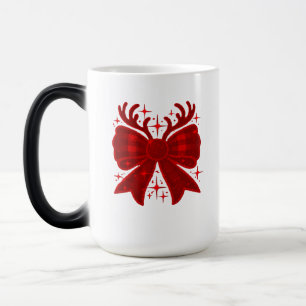 Taza Mágica Navidades Bow Plaid Pattern Red