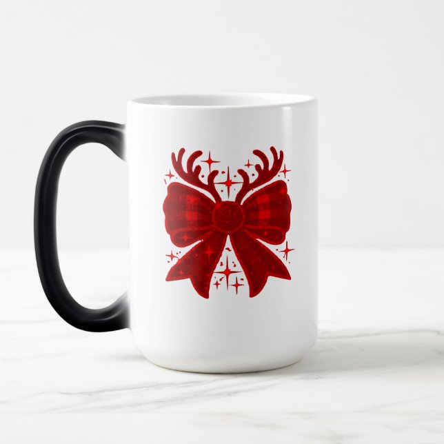 Taza Mágica Navidades Bow Plaid Pattern Red (Izquierda)