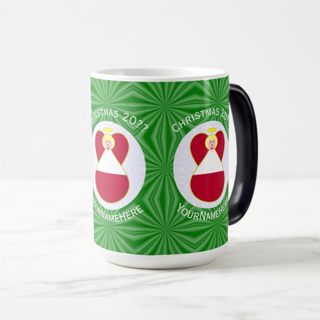 Taza Mágica Navidades de Angel de Bandera Austríaca Personaliz (Anverso derecho)
