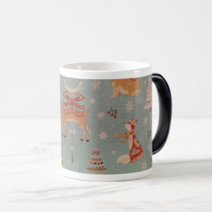 Taza Mágica Navidades de animales de Woodland en textiles