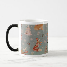 Taza Mágica Navidades de animales de Woodland en textiles
