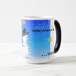 Taza Mágica Navidades de familia con muñecos de nieve