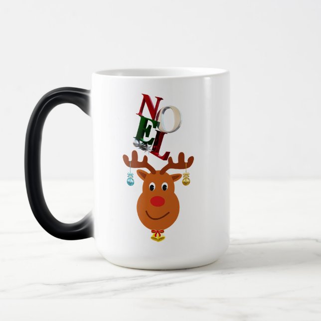 Taza Mágica Navidades de Noel Deer Bells Bauble Rudolf Snowfla (Izquierda)