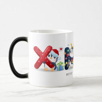 Taza Mágica Navidades de pingüinos festivos Mug