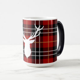 Taza Mágica Navidades Deer Red Plaid Festivist Mug